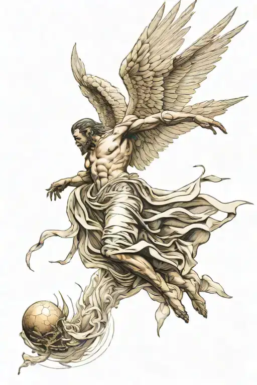 lucifer falling angel tattoo design idea