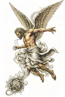 lucifer falling angel tattoo design idea