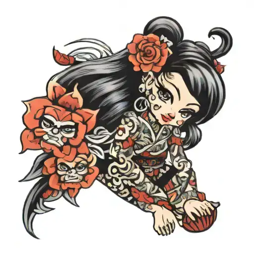 bratz doll tattoo design idea