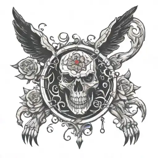 representation of a very morbid year 2024 tattoo design idea