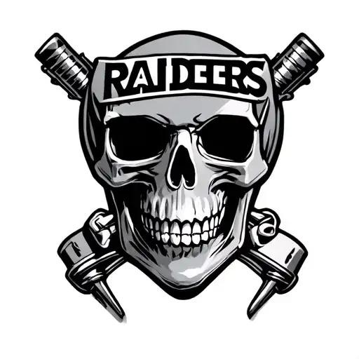 Las Vegas Raiders skull tattoo design idea