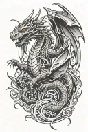 dragon flying tattoo design idea