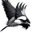 feather hawkeye 2-6-2 tattoo design idea