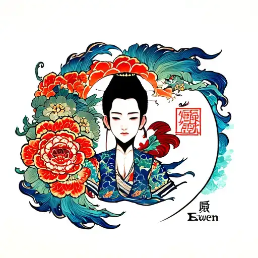 the first name of my son Ewen and the symbolism that he represents tattoo design idea