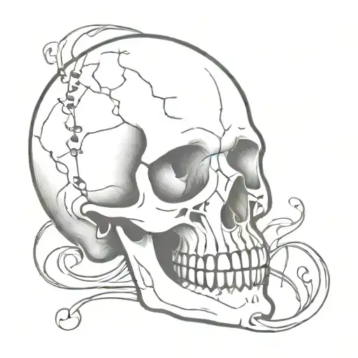 Souls leaving skull wearing tattoo design idea