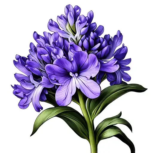 Purple Hyacinth tattoo design idea