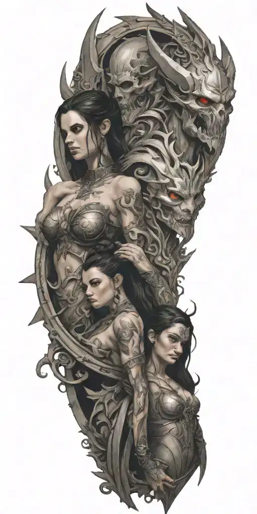diablo 4 inarius and lilith tattoo design idea