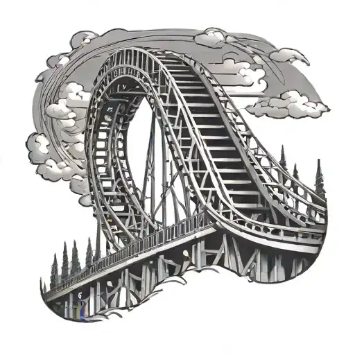 Roller coaster with background tattoo design idea