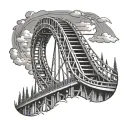 Roller coaster with background tattoo design idea