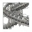 Roller coaster with background tattoo design idea