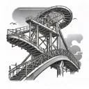 Roller coaster with background tattoo design idea