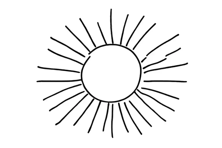 sun shining tattoo design idea