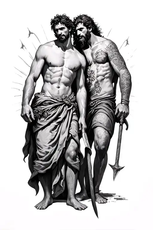 David vs Goliath tattoo design idea
