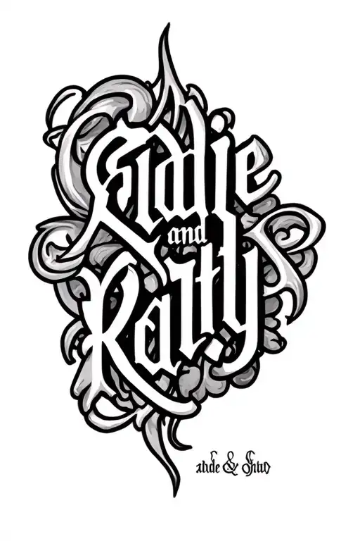 "Eddie and Kathy" two word ambigram tattoo tattoo design idea