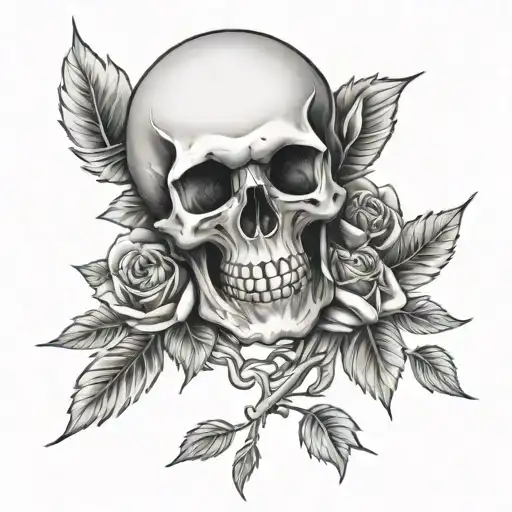 skull and roses easy to copy this writing tattoo design idea