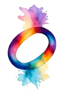 infinity loop gold with spectrum colors incorporated tattoo design idea