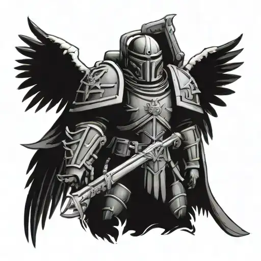dark angels warhammer 40k universe tattoo design idea