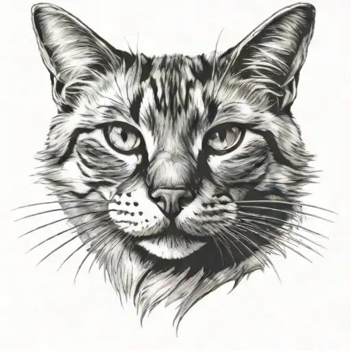 only cat nose profile tattoo design idea