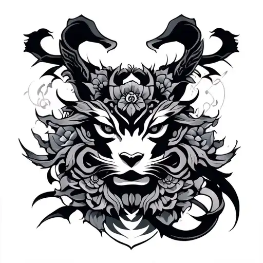 Korean Tribal tattoo design idea