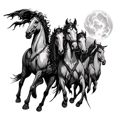4 Horsemen Of The Apocalypse tattoo design idea