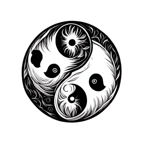 Panda Yin Yang tattoo design idea