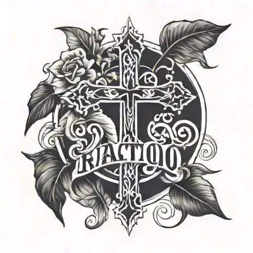 name with cross tattoo tattoo design idea