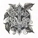 name with cross tattoo tattoo design idea