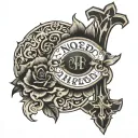 name with cross tattoo tattoo design idea