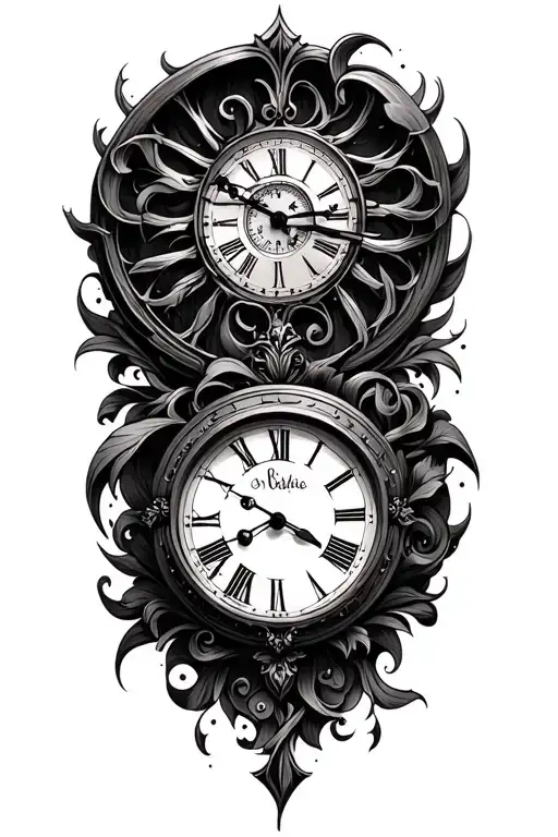time piece tattoo design idea