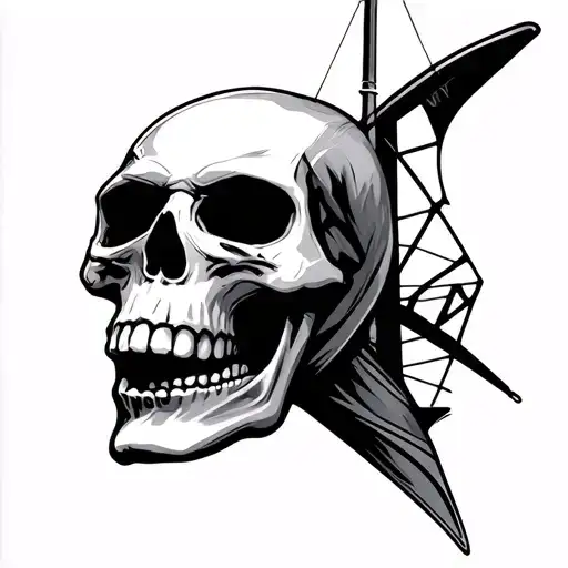 skull + windsurf + superman tattoo design idea