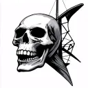 skull + windsurf + superman tattoo design idea
