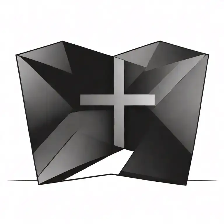 christian cross long and tall tattoo design idea