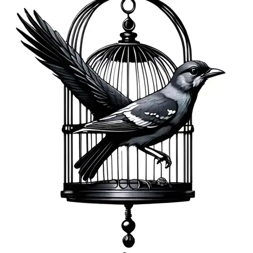 bird caged bird free tattoo design idea