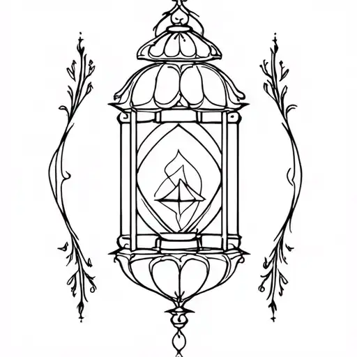 Gothic lantern tattoo design idea