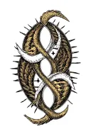 Virgo Sagittarius Gemini Pisces symbol intertwined tattoo design idea