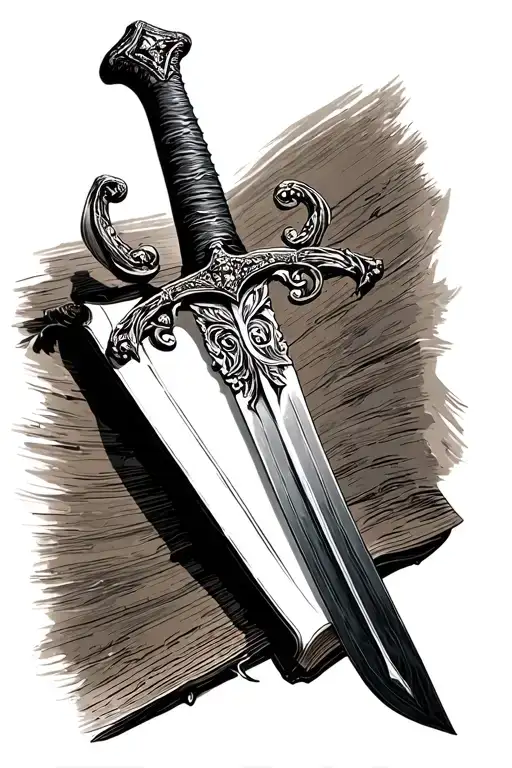 sola scriptura, sword, Bible tattoo design idea