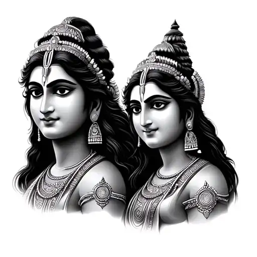 Shiva Parvati tattoo design idea