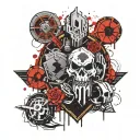 horde symbol, Braum shield adorned, 7 days to die, borderlands tattoo design idea