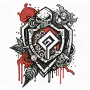 horde symbol, Braum shield adorned, 7 days to die, borderlands tattoo design idea