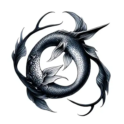Pisces &  Taurus intertwined  tattoo design idea