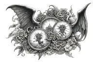heaven vs hell tattoo design idea