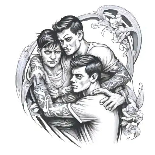 married three sons met in college been through everything together tattoo design idea