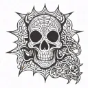 spider withe skull tattoo design idea