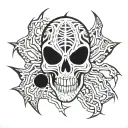 spider withe skull tattoo design idea