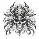 spider withe skull tattoo design idea