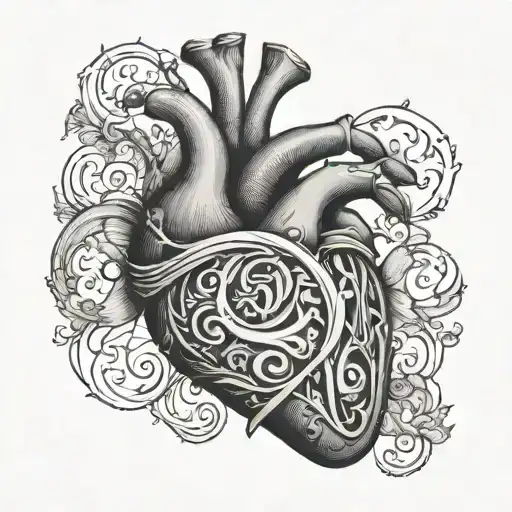 A regular Heart with a veiled letter U inside. Beautiful for the palm of your hand. tattoo design idea