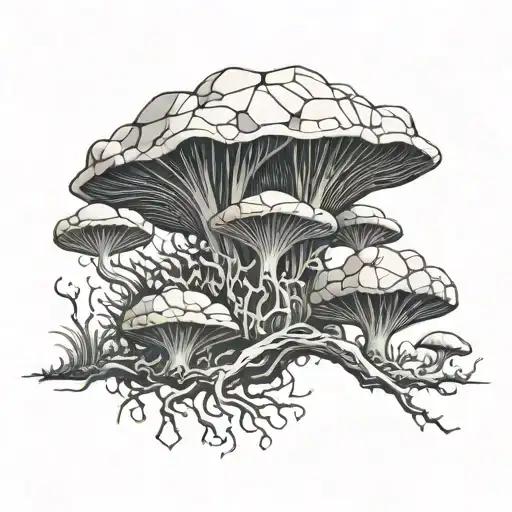 coral mushroom made of stone tattoo design idea