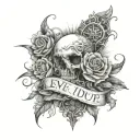 Even if I die, I will not give up tattoo design idea