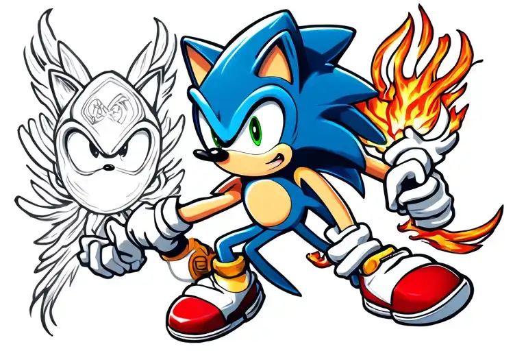 SONIC THE HEDGEHOG tattoo design idea