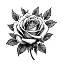 roses  and  love and  devotion  tattoo design idea